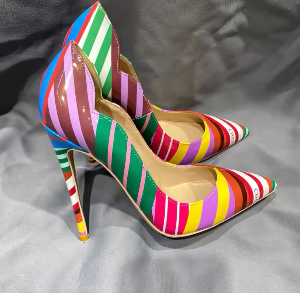 Pumps Multi Coloured Court Shoes LADIES MULTI COLOUR LOW HEELED