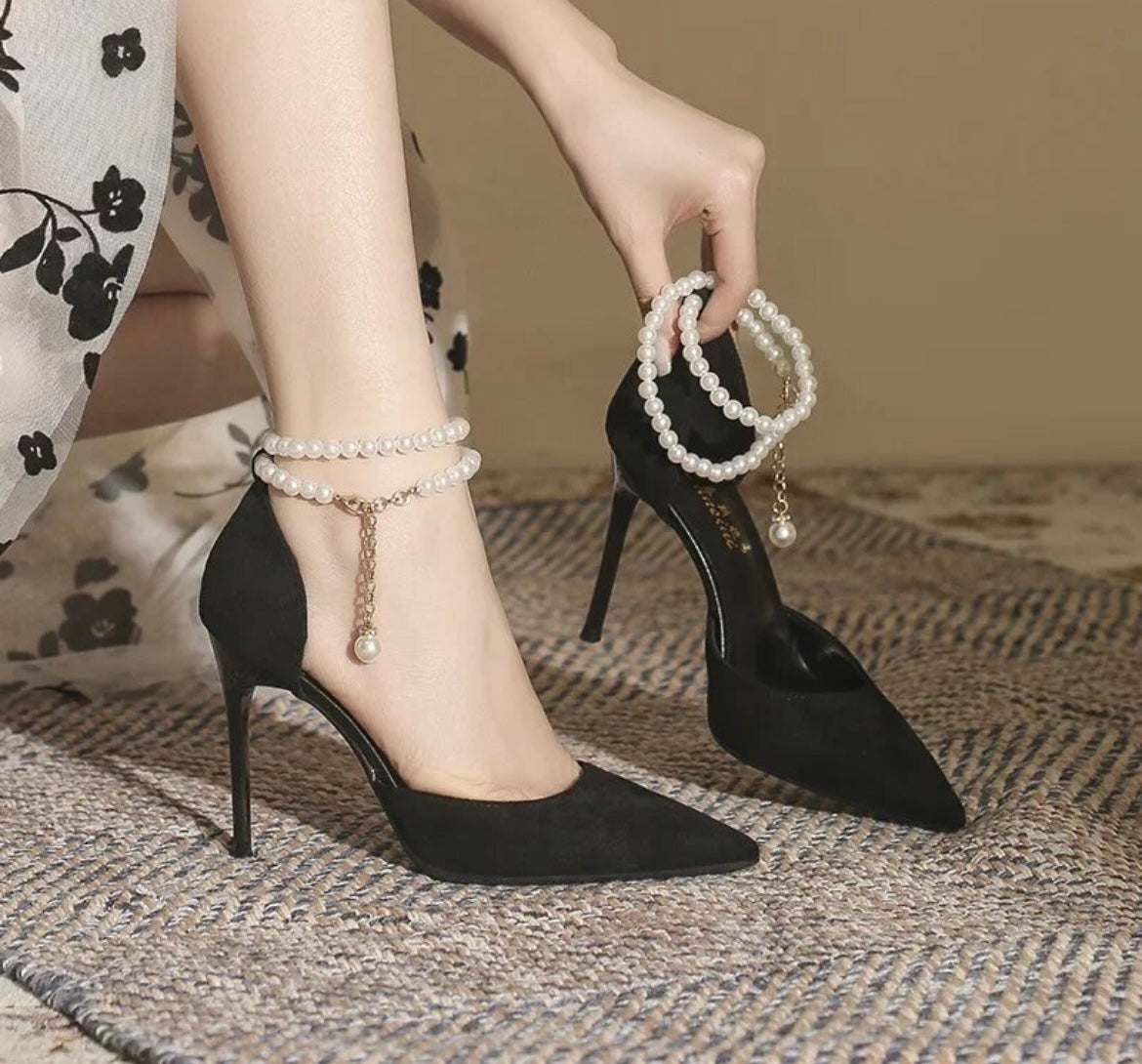 Mabel Pearl Strap Heels