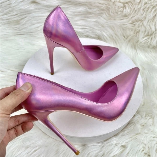 Flora Metallic Pointed Toe Heels