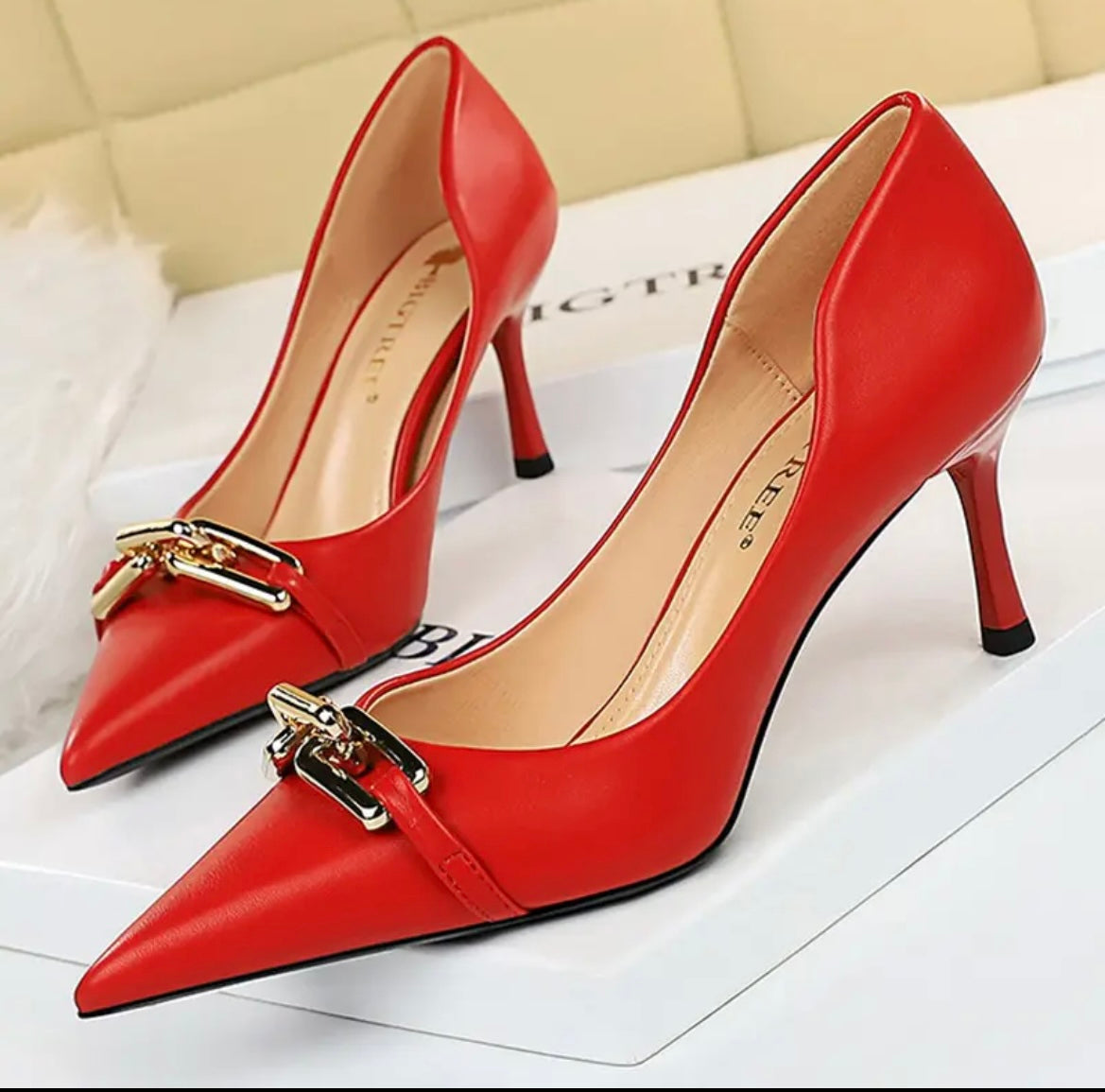 Aurora Silver Buckle Heels