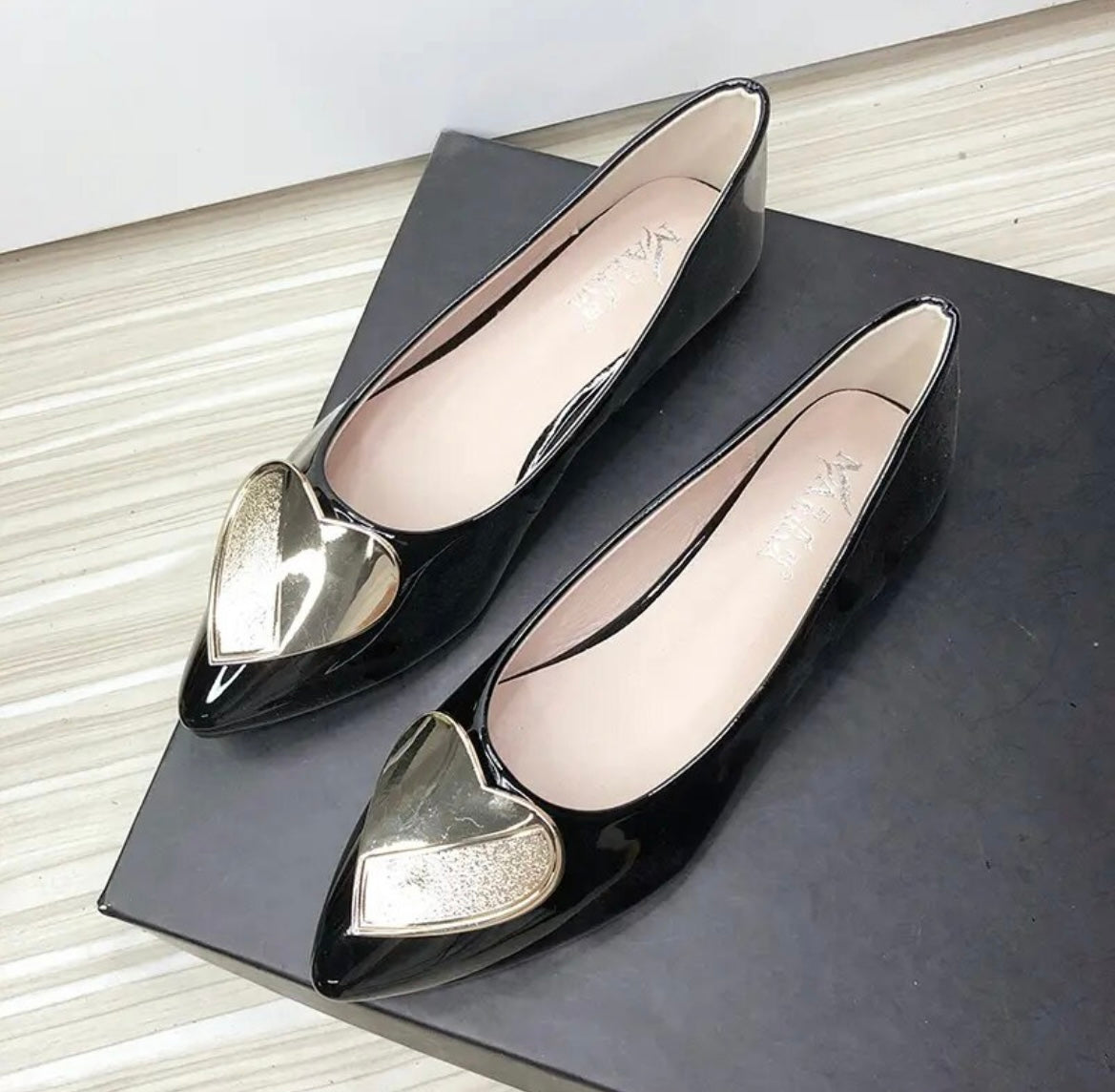 Marcia Heart Embellished Flats