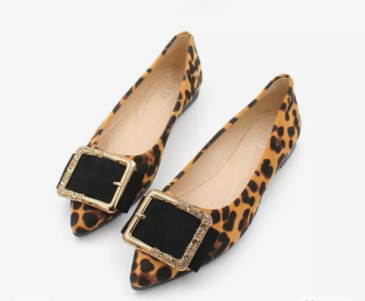 Lyla Leopard Flats Brown - UK size 3