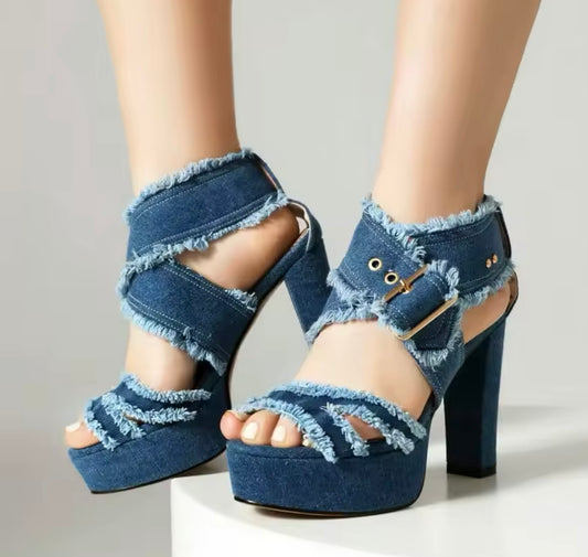 Dena Denim Heels