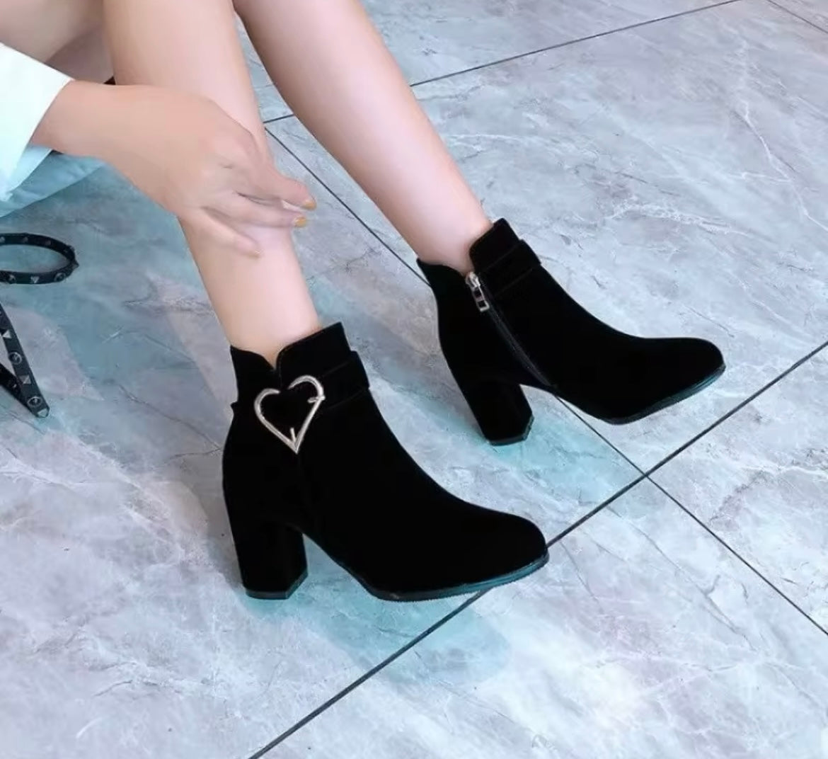 Scarlet Heart Ankle Boots