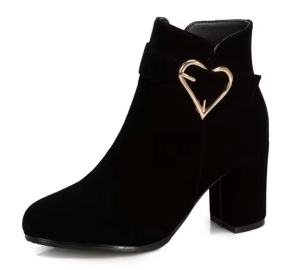 Scarlet Heart Ankle Boots