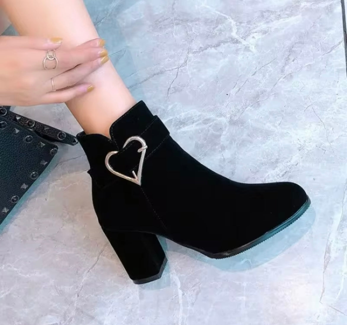 Scarlet Heart Ankle Boots