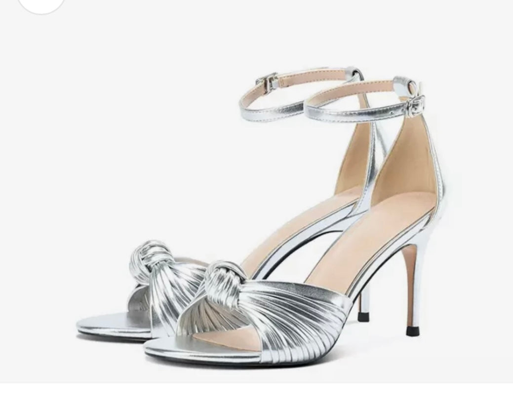 Zara Heels - Silver  - Size 13 (eu32) 7cm Heel  IN STOCK