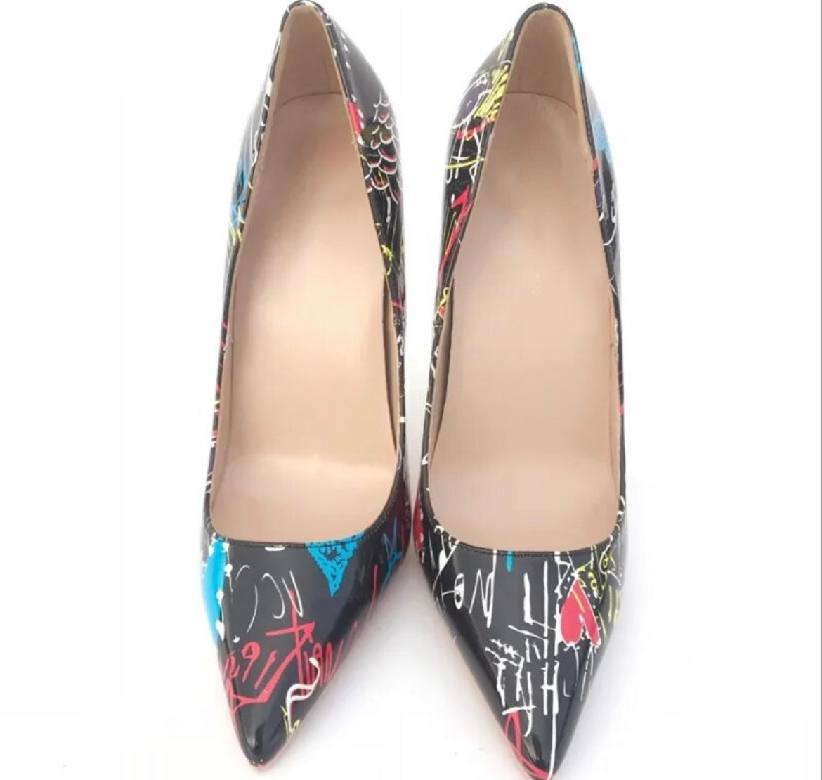 Addison Graffiti Print Heels