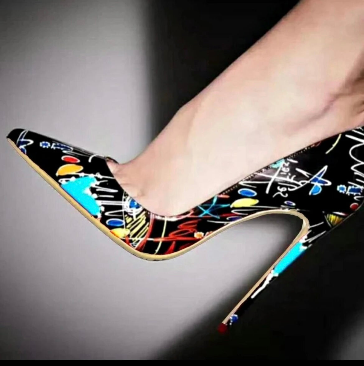 Addison Graffiti Print Heels – Petite Little Feet