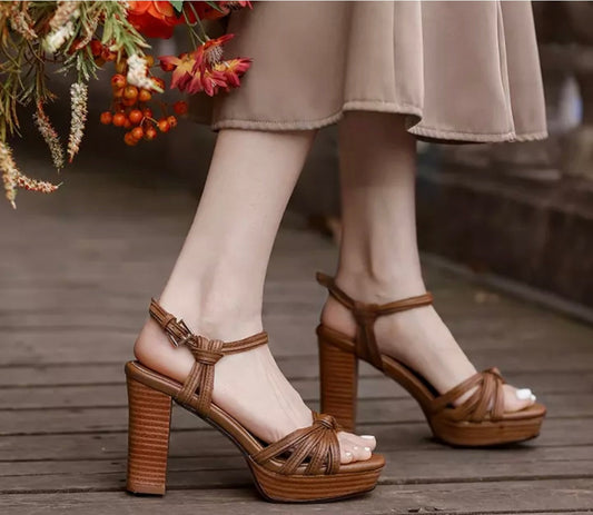 Ariana Sandals in Tan - Size 3 (eu35) - IN STOCK