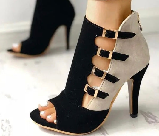 Bella Buckle Embellished Heels