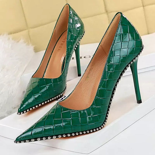 Emily Studded Woven Pumps