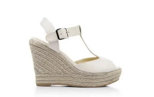 Abigail Wedge Sandals - White - Size 2 (eu34) - IN STOCK