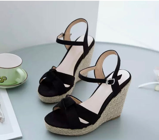 black espadrille wedge sandals