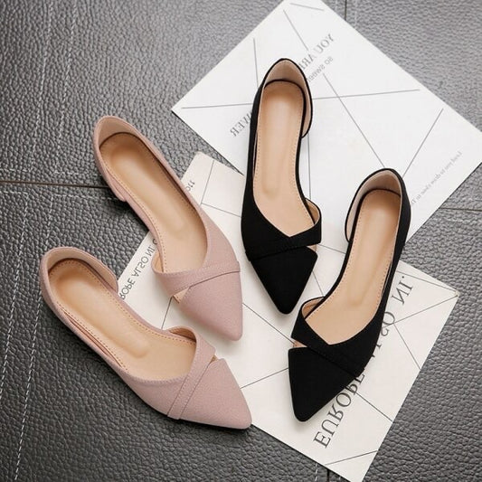 Flat nude pumps ladies